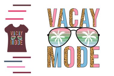 Leopar tatil modu t-shirt deign