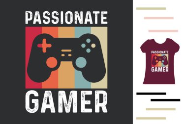 Tutkulu oyuncu t-shirt tasarımı