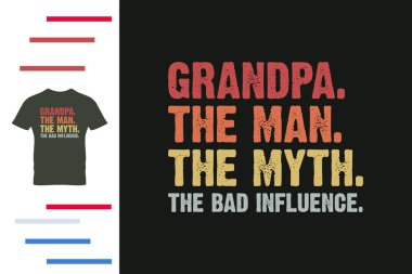 Büyükbaba tişört tasarlayan adam.