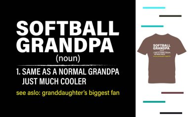 Softball büyükbaba t-shirt tasarımı