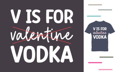 V, votka t-shirt tasarımı için.