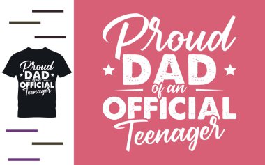 Resmi ergen tişörtü tasarımının gururlu babası.