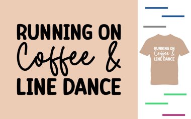 Kahve ve çizgili tişört tasarımıyla koşmak