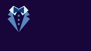 Charming stop motion animasyon Mutlu Babalar Günü yazılı bir takım elbise ve papyon sembolüyle Babalar Günü kutlamasının ruhunu yakalıyor.