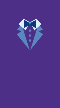 Charming stop motion animasyon Mutlu Babalar Günü yazılı bir takım elbise ve papyon sembolüyle Babalar Günü kutlamasının ruhunu yakalıyor.