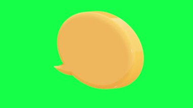 Kabarcık sohbet simgelerinin 4K 3D animasyonu. Parlak renkli, yeşil ekranlı. Canlı, modern iletişim görselleri ve teknolojiden esinlenilmiş dijital tasarımlar için ideal