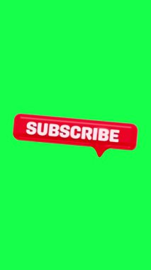 Yeşil ekran arkaplanındaki bir abone kabarcık simgesinin 4K 3D animasyonu, video içeriği için mükemmel, eyleme çağrı, sosyal medya ve kişiselleştirilebilir görsel örtüşmeler
