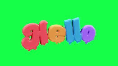4K 3D animasyon metni yeşil ekran arka planında her ay ismi olan merhaba diyor. Videolarda, kutlamalarda veya dijital içerikte yeni bir ayı karşılamak için mükemmel.