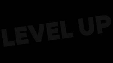 Siyah arka planda koyu kırmızı metin LEVEL 'in yer aldığı 4K hareketli animasyon. Dinamik ve modern tasarım, oyun tanıtımları, motivasyon klipleri veya dijital içerik için ideal.