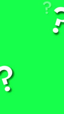 4K animasyon soru işareti yeşil ekranda beliriyor. Eğitimsel içerik, videolar, FAQ 'lar ve kolay düzenleme ve üst üste bindirme ile hareket grafikleri için ideal.