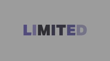 Tarafsız renk arkaplanlı sınırlı bir satış bildiriminin 4K animasyon hareketi. E-ticaret, çevrimiçi promosyonlar, afişler ve dijital reklamlar için harika..