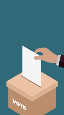 Seçim, karar verme ve demokratik süreci temsil eden bir oy sandığının 4K tarafından canlandırılması. Siyasi içerik için uygun.