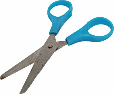 Beyaz arkaplan üzerinde çalışmak için makas