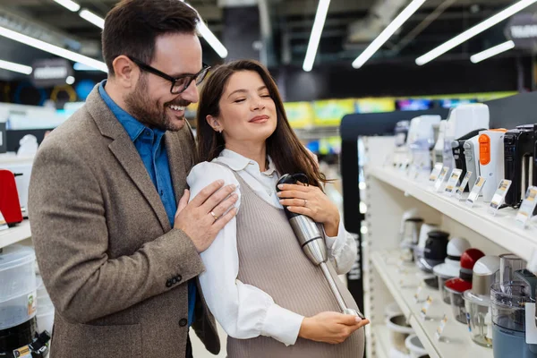 Beautiful Happy Middle Age Couple Buying Consumer Tech Products Modern — Stock fotografie