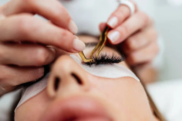 Beautiful Young Adult Woman Receiving Professional Permanent Makeup Treatment Modern — Stock Photo, Image