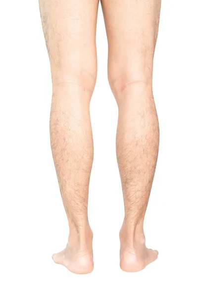 特写腿 男人皮肤和毛茸茸的保健概念 — 图库照片