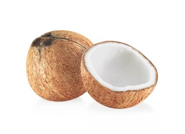 Hindistan cevizi beyaz arkaplanda izole edildi