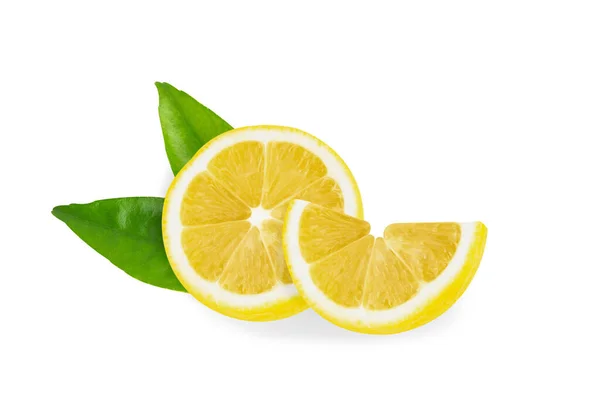 Closeup Fresh Lemon Fruit Isolated White Background Food Healthy Concept — Stock Photo, Image