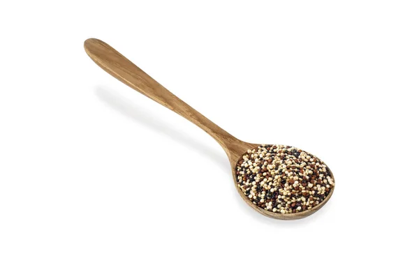Close Quinoa Geïsoleerd Witte Achtergrond Gezondheidszorg Concept — Stockfoto