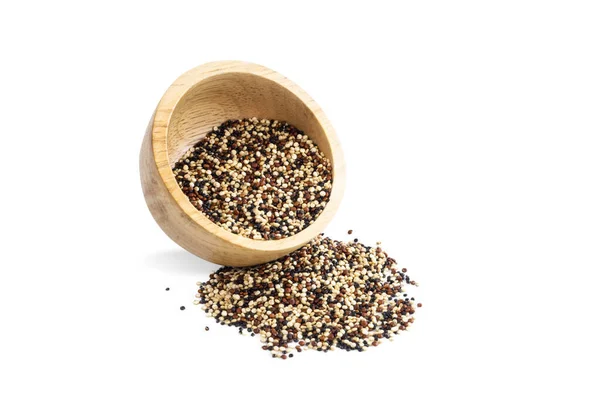 Närbild Quinoa Isolerad Vit Bakgrund Hälso Och Sjukvård Koncept — Stockfoto