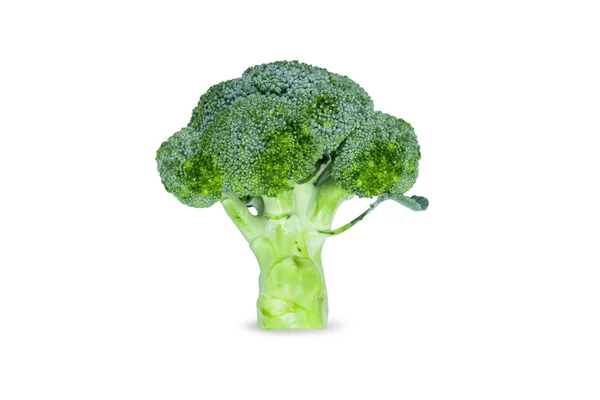 Closeup Čerstvá Brokolice Bílém Pozadí Syrová Strava Zdravé Vaření — Stock fotografie