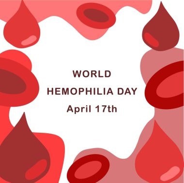Dünya hemofili günü bayrağı, dünya kan damlası günü illüstrasyonu