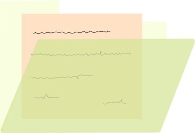 Vektör illüstrasyonu içinde kağıt bulunan yeşil şeffaf klasör dosyaları