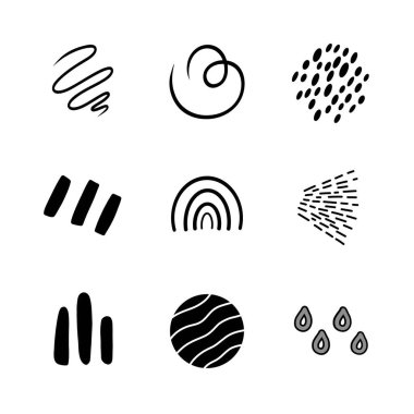 soyut simgeler vektör çizim seti