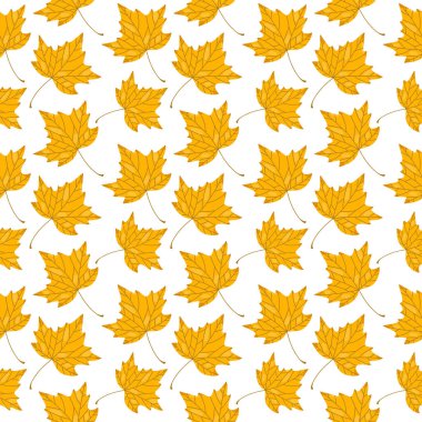 Sarı akçaağaç yaprağı illüstrasyonunun sonbahar yaprakları sonbahar mevsimi izole edilmiş pürüzsüz arka plan vektörü