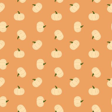 Minimalist sonbahar Jarrahdale beyaz balkabağı kış kabağı illüstrasyon sonbahar teması pürüzsüz desen vektörü