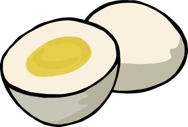 Sarısı Görünür Tasarım ile Kaynamış Yumurta Kesimi