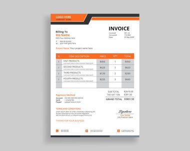 Şirket kullanımı için Fatura Şablonu Tasarımı