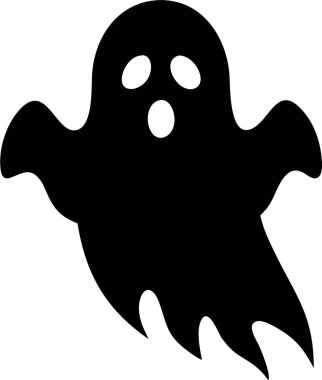 Çığlık atan Hayalet 'in basit siyah silueti. Abartılı özellikleri olan bir hayaletin stilize edilmiş siyah silueti. Özellikle de açık ağızlı bir çığlık..