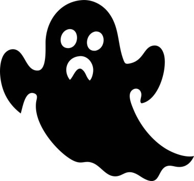 Çığlık atan Hayalet 'in basit siyah silueti. Abartılı özellikleri olan bir hayaletin stilize edilmiş siyah silueti. Özellikle de açık ağızlı bir çığlık..
