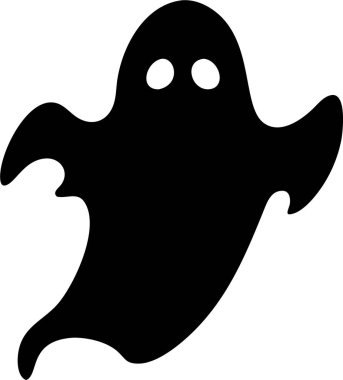 Çığlık atan Hayalet 'in basit siyah silueti. Abartılı özellikleri olan bir hayaletin stilize edilmiş siyah silueti. Özellikle de açık ağızlı bir çığlık..