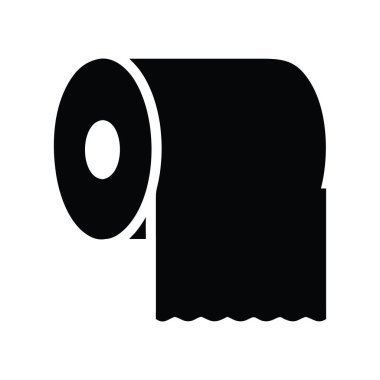 Siyah tuvalet kağıdı silueti vektörü