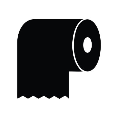 Siyah tuvalet kağıdı silueti vektörü