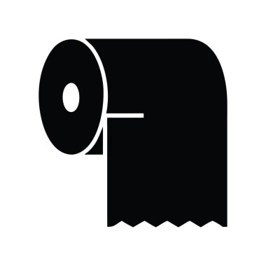 Siyah tuvalet kağıdı silueti vektörü