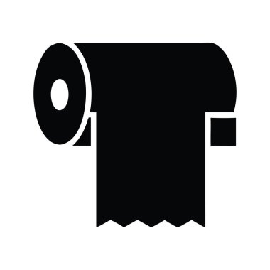 Siyah tuvalet kağıdı silueti vektörü