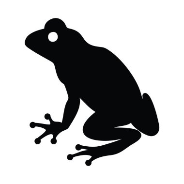 Kurbağa Silueti vektör çizimi. Kurbağa simgesi, kurbağa logosu, kurbağa vektörü.,