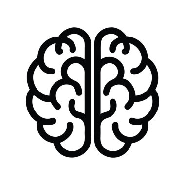 Yaratıcı Soyut Beyin Çizgisi Logo Vektörü. Basit Kara Çizgi İnsan Beyni Sanat İllüstrasyonu. Zeka ve düşünce süreçlerini temsil eden beyin simgesi.
