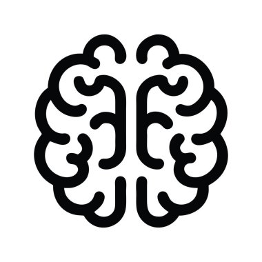 Yaratıcı Soyut Beyin Çizgisi Logo Vektörü. Basit Kara Çizgi İnsan Beyni Sanat İllüstrasyonu. Zeka ve düşünce süreçlerini temsil eden beyin simgesi.