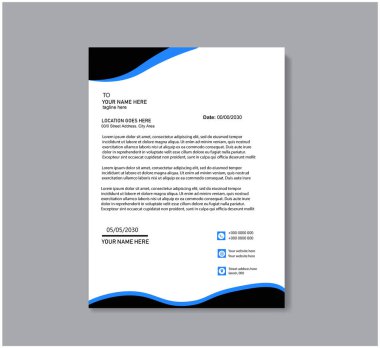 Kırmızı ya da mavi renkli modern şirket antetli tasarım şablonu. yaratıcı soyut antet tasarım şablonu