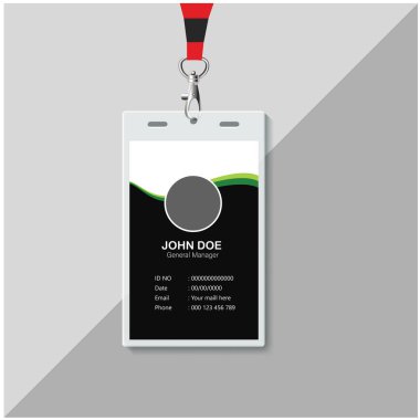 Modern and clean business id card template. professional id card design template with blue and red color. corporate modern business id card design template. Company employee id card template.