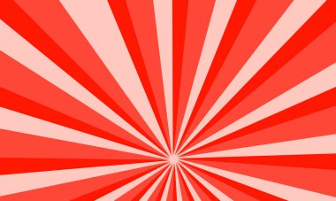 Halftone Corners 'lı Kırmızı Retro Çizgi Roman Arkaplanı, Summer Pop Art Style, Posterler için Vektör İllüzyonu, Çizgi Romanlar, Reklam Tasarımı