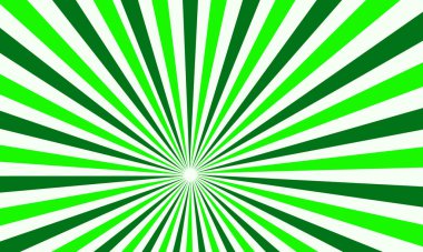 Soyut Broşür Tasarım Şablonu için Yeşil Çizgi Roman Güneş Patlaması Arkaplan Vektörü