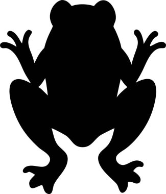 Kurbağa ikonu silueti. Basit bir kurbağa silueti. Şekil verilmiş, koyu siyah bir kurbağa silueti.. 