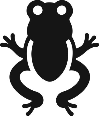 Kurbağa ikonu silueti. Basit bir kurbağa silueti. Şekil verilmiş, koyu siyah bir kurbağa silueti.. 