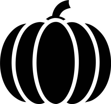 Ürkütücü Cadılar Bayramı Balkabağı Silüeti. Hayalet kabak ikonu silueti. Ürkütücü, haylaz bir suratla oyulmuş bir Cadılar Bayramı balkabağı silueti..