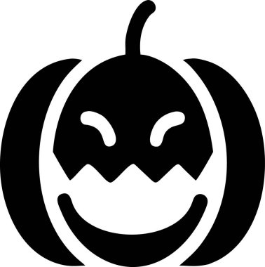 Ürkütücü Cadılar Bayramı Balkabağı Silüeti. Hayalet kabak ikonu silueti. Ürkütücü, haylaz bir suratla oyulmuş bir Cadılar Bayramı balkabağı silueti..